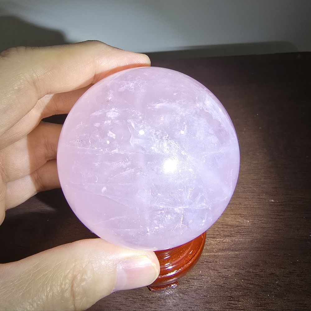 Star Rose Quartz Crystal Sphere #B 69 mm
